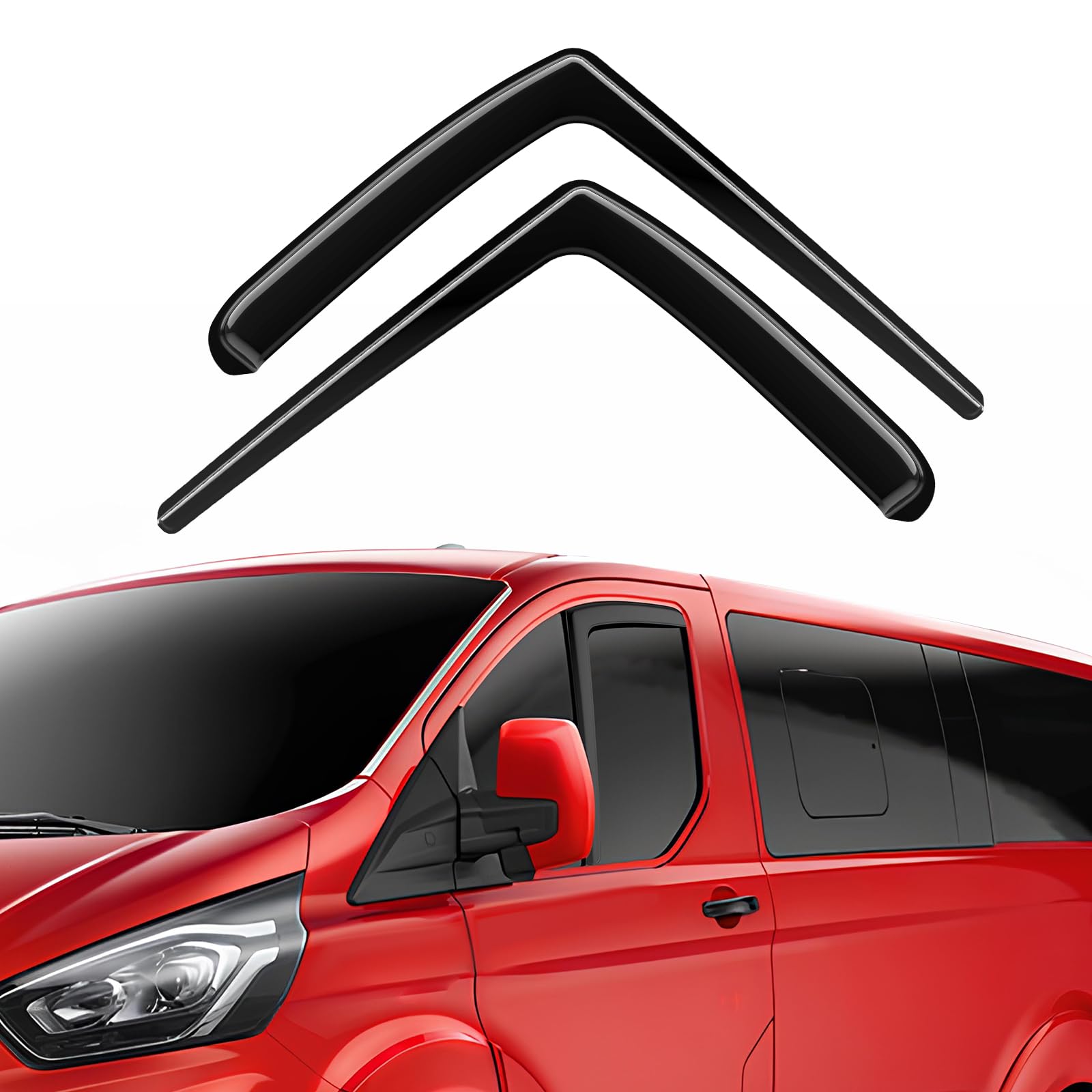 GEARCELL 1 Pair Wind Deflectors Window Vent Visors Rain Guards for Ford