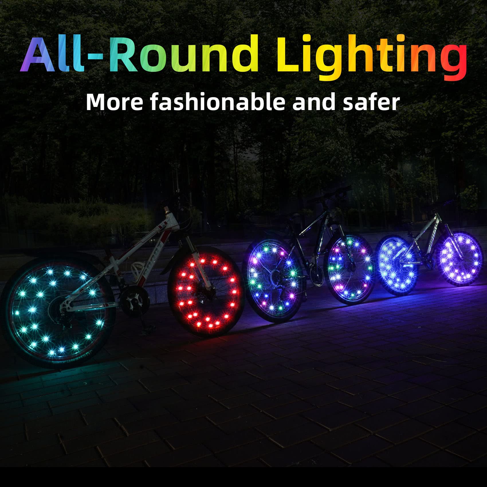Lumières LED pour roues de vélo, lot de 2 pneus avec piles incluses, cadeau d'anniversaire pour enfants, adultes, garçons, filles