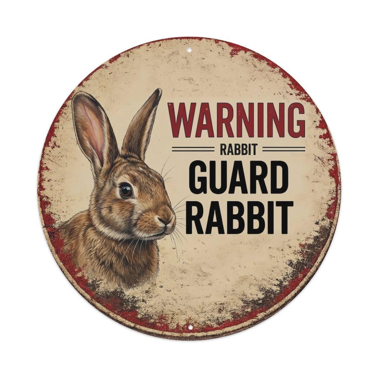 Tgrcjimh Style Metal Tin Sign Vintage Warning Rabbit