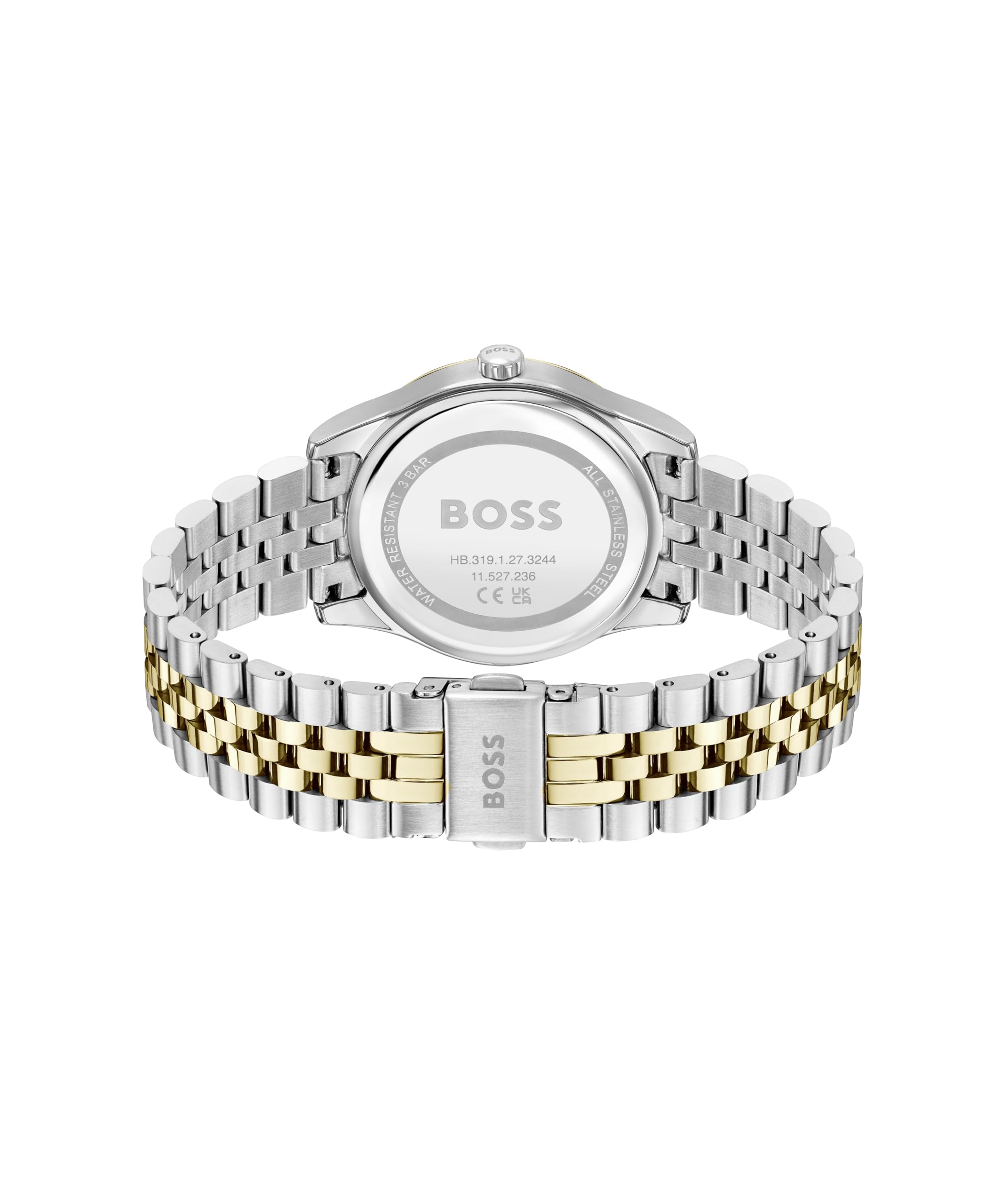 BOSS Analog Quarzuhr für Damen Kollektion Graceful mit Silbernes und Zweifarbiges Edelstahlarmband