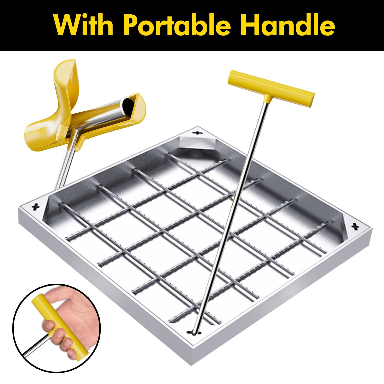 Hogar y Cocina, Tapa de Registro Rectangular con Marco Empotrado, Tapa de depósito de Aguas residuales de Acero Inoxidable 304 para aceras, Jardines,