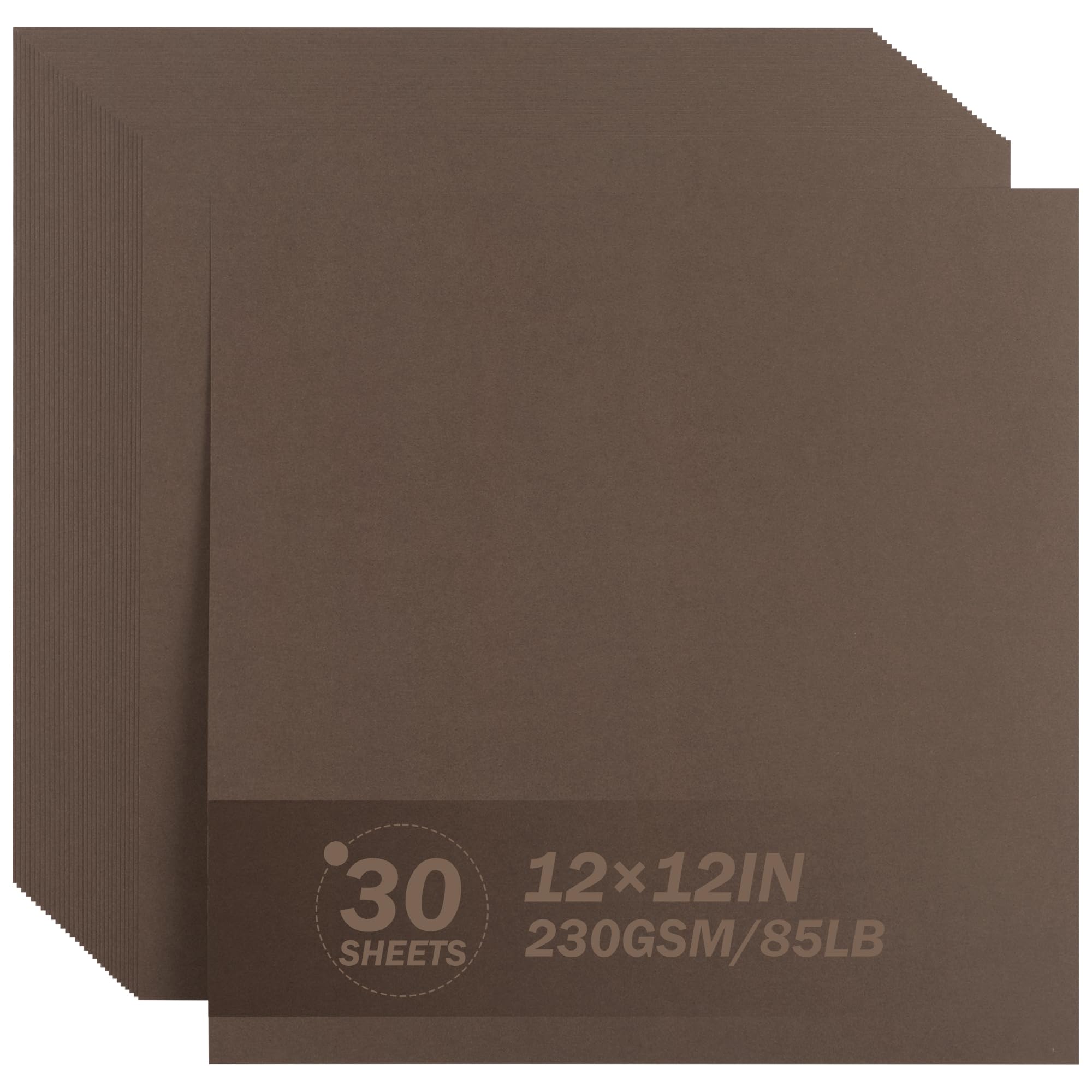 12"×12" Deep Coffee Brown Cardstock 30 Sheets 230gsm/85lb Card Stock Paper — image 1