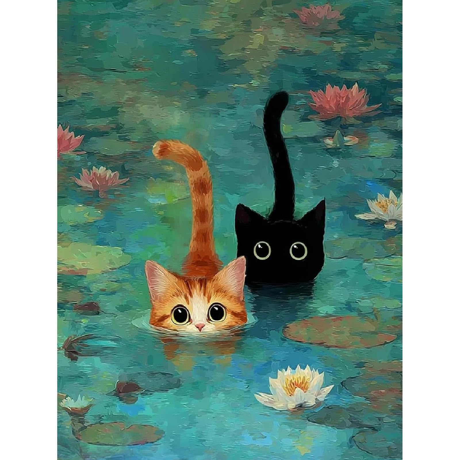 Jakener Black Cat Diamond Art Kits for Adults Beginners,Diamond Painting Kits for Adults,5D Full Drill DIY Diamond Dot Gem Art Kit Wall Home Decor Arts Craft 16x12 inch