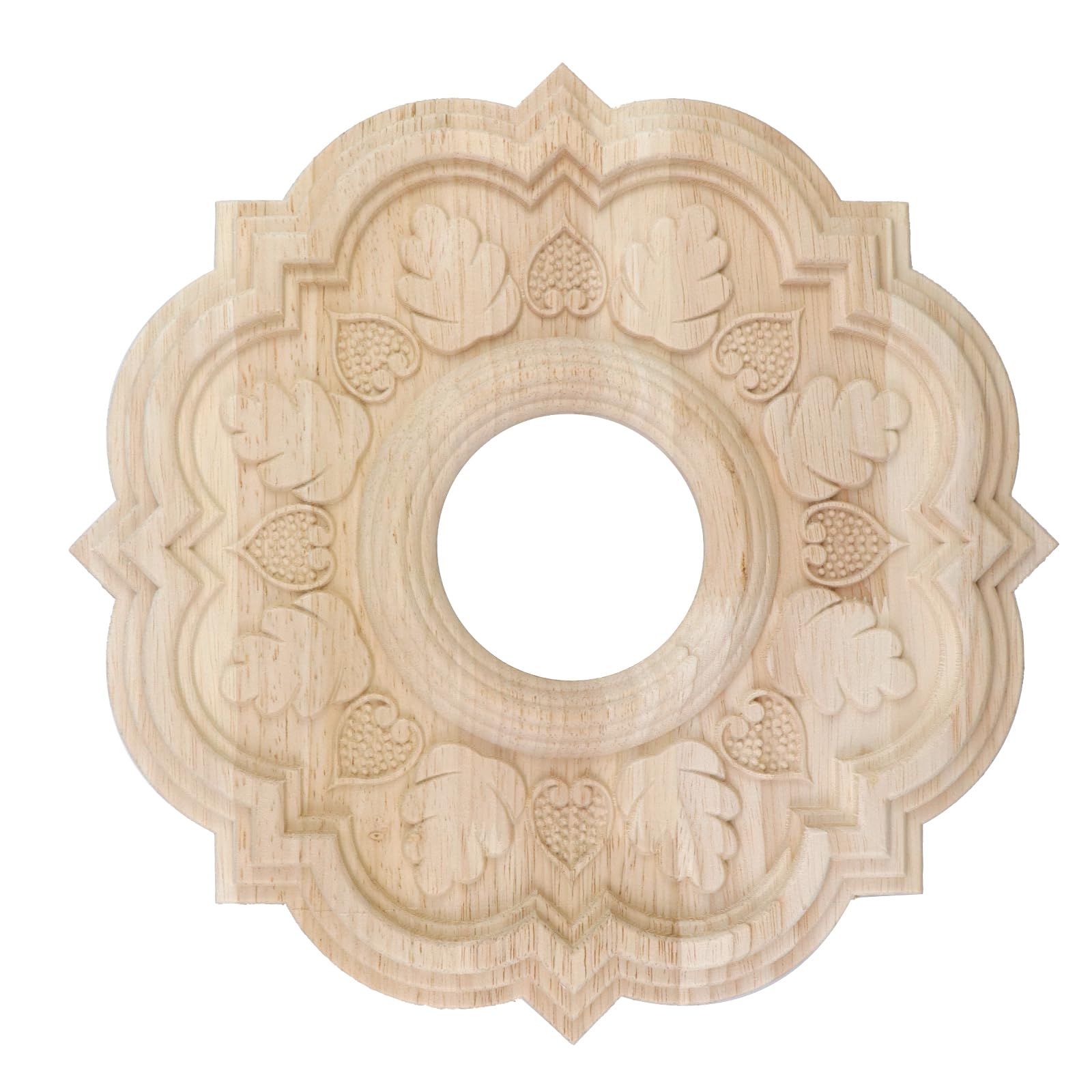 Médaillon de plafond sculpté en bois Semetall ornement architectural Style 4