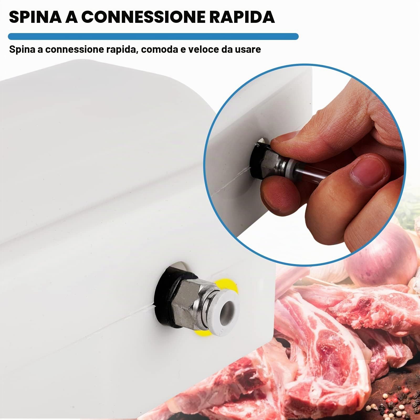 MXBAOHENG Siringa per Carne Pompa con 10 Aghi Elettrica per Pistola a iniezione di Carne 50W Elettrico Marinata Iniettore Siringa di Carne in Acciaio Inossidabile per arrosto di Tacchino,Maiale,Manzo