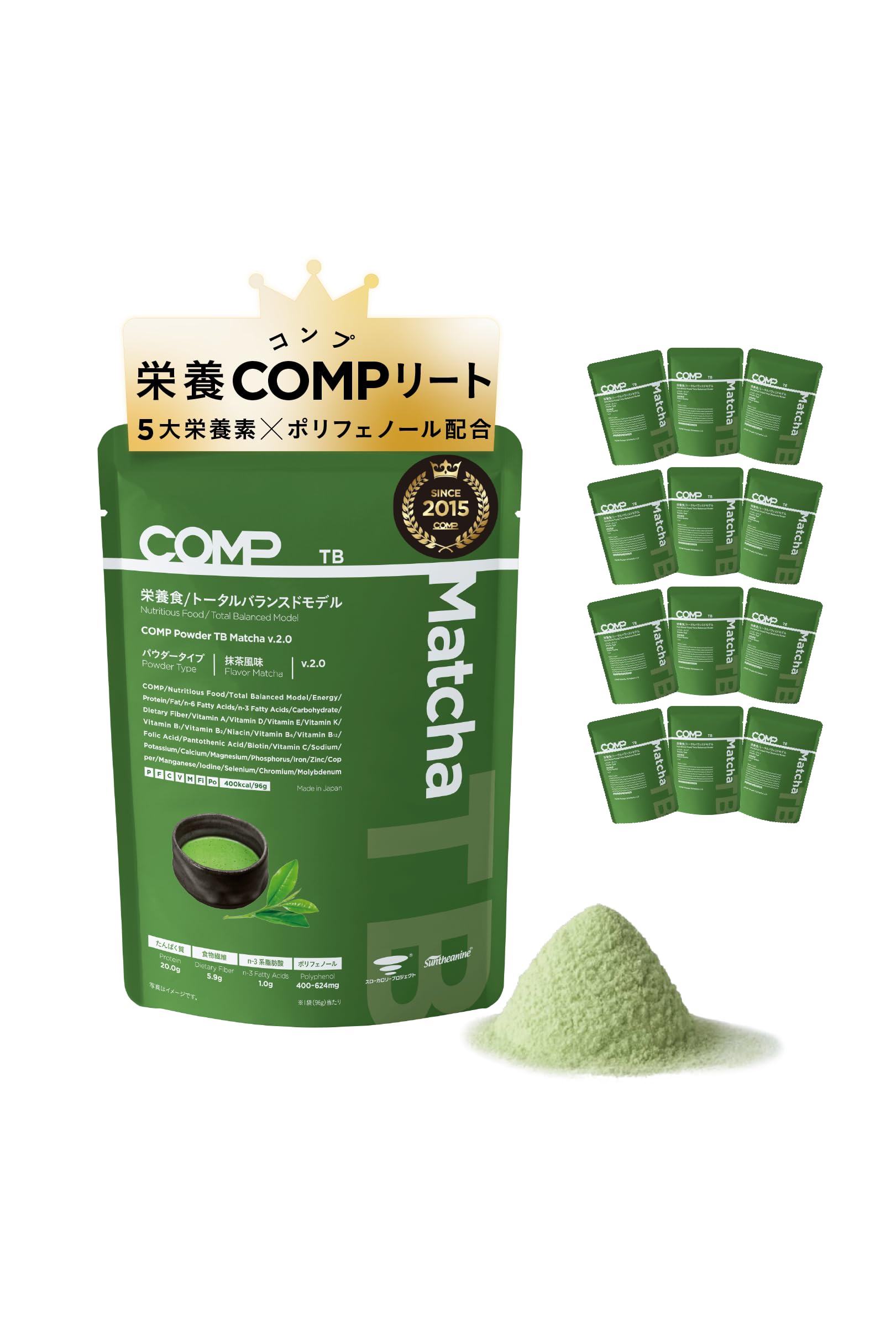 COMP 完全食 Powder TB Matcha (1152g 12袋) プロ…