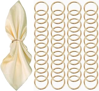 Gold Napkin Rings - 40 Pcs Stainless Steel Napkin Rings,Gold Rotundity Metal Napkin Ring for Table Settings Wedding Christmas Party Dinner Table