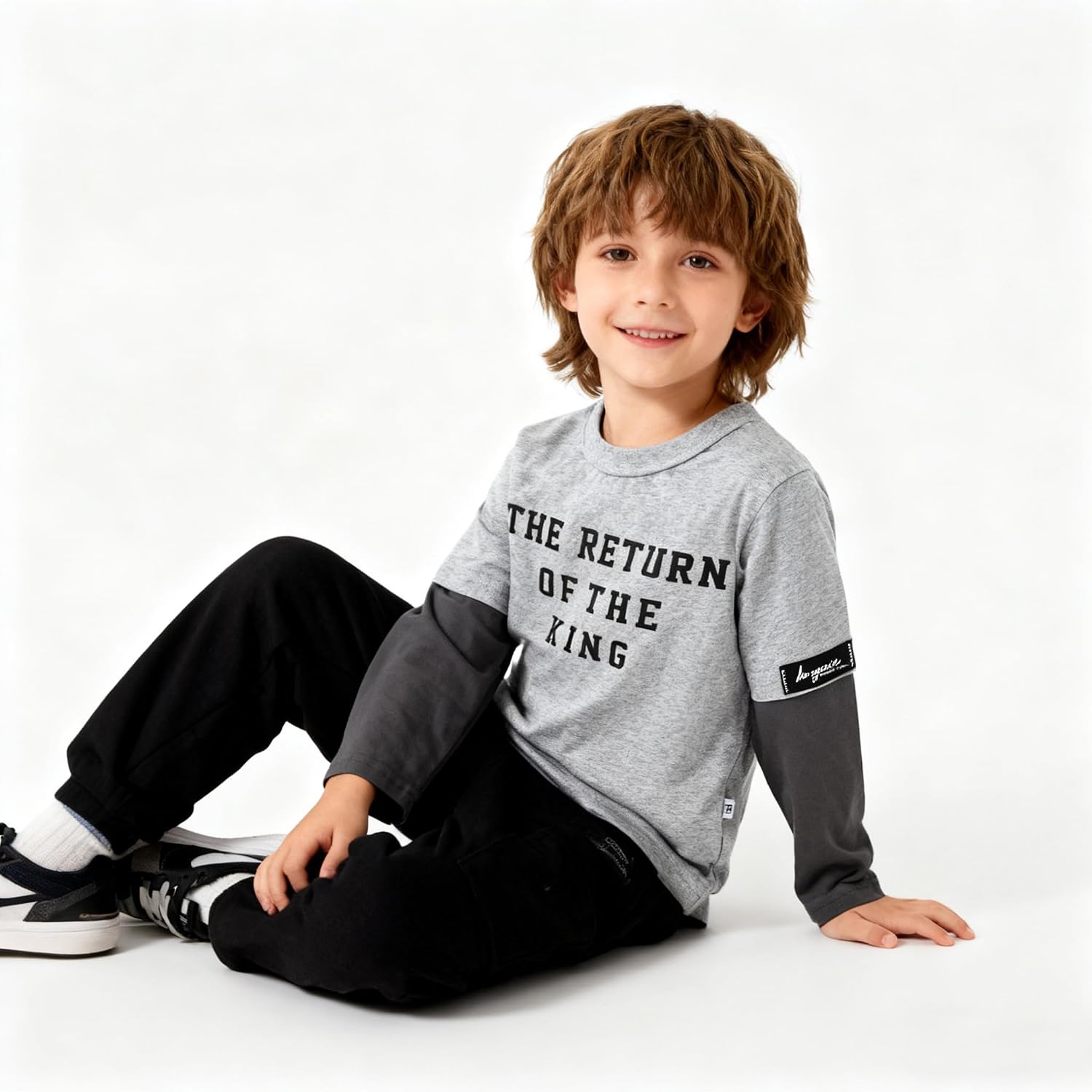 Little Boys Long Sleeve T-Shirt Kids Cotton Tops Toddler Pirate Ship Tees