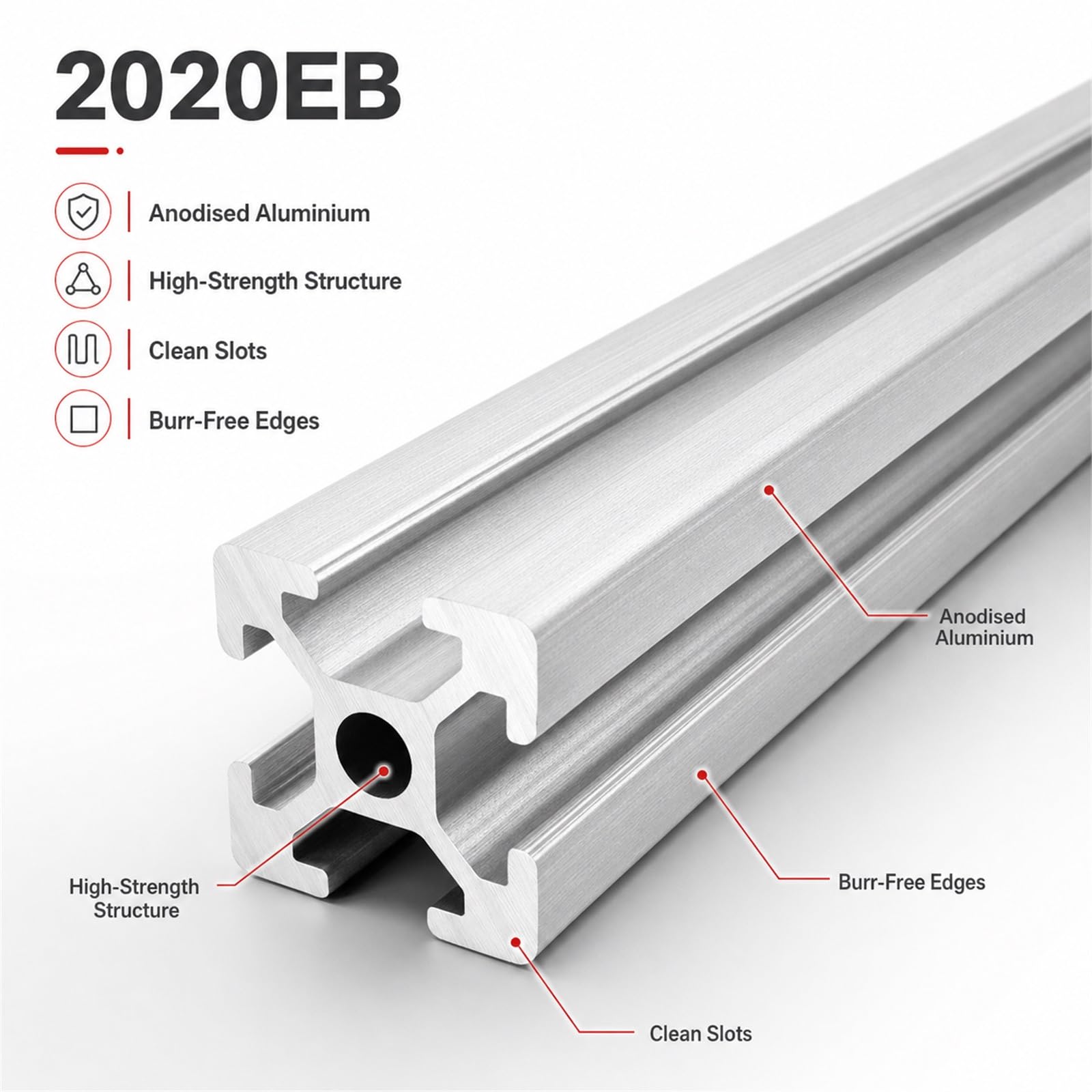 Profilé Aluminium,T Tipo Profilo in Alluminio Guida Lineare,Guida Lineare Estrusa Anodizzata,Struttura Robusta,per Stampanti 3D,Macchine CNC Fai da Te
