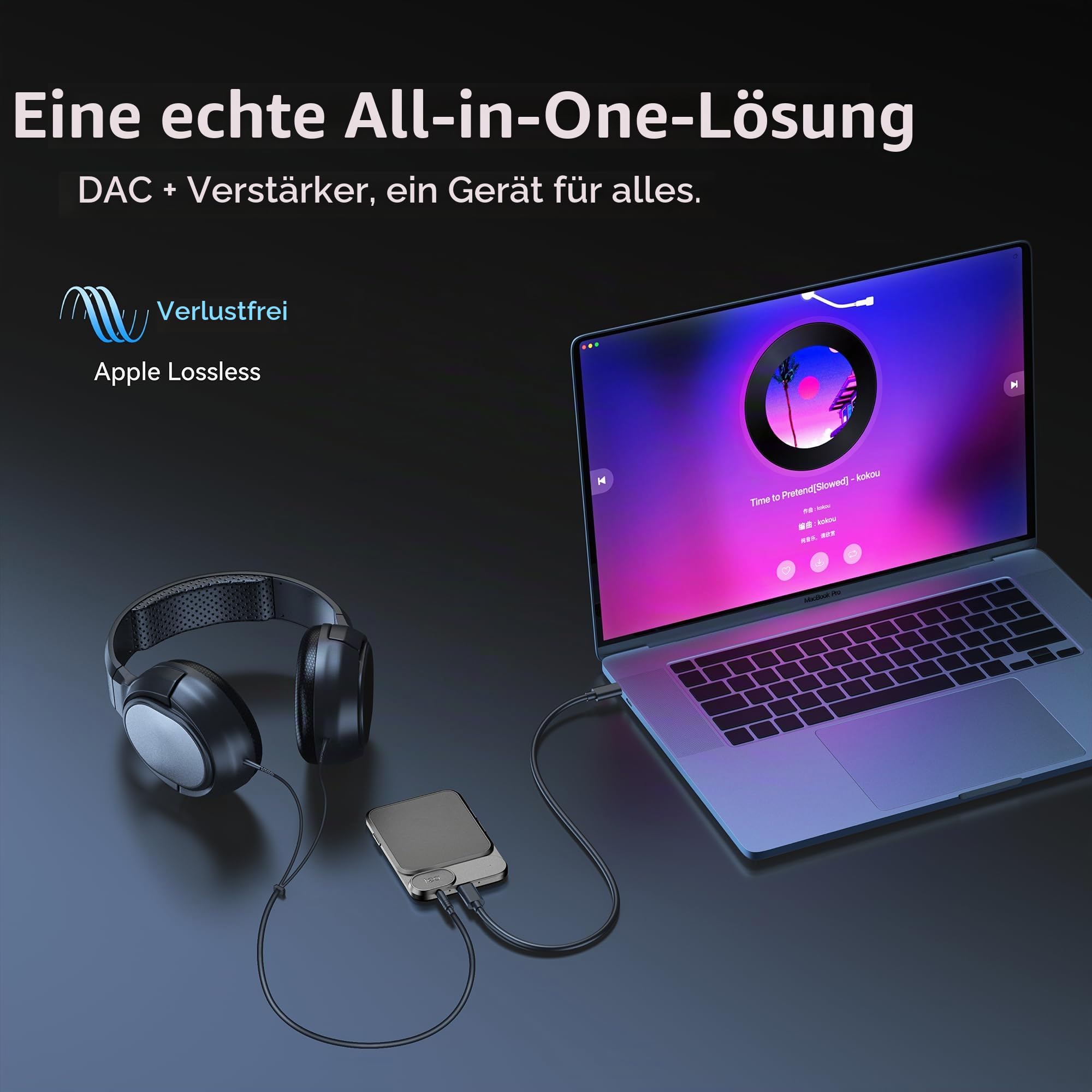 khadas Tea DAC Bluetooth-Kopfhörerverstärker, tragbarer Magnetischer DAC HiFi Hi-Res USB DAC 32bit/384KHz, 1160mAh Batterie 8 Stunden Qualcomm QCC5125 LDAC/APTX HD, PCM, DSD, MQA Decodier (Grau)