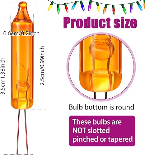Miniatura 2 de Mudder 200 unidades de 2.5 V Navidad 50100150200 unidades de mini luces incandescentes de alambre de repuesto bombillas de repuesto para interiores