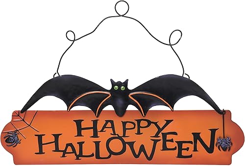 Gallerie II 12.6 x 17.83 pulgadas, feliz Halloween con murciélago, decorativo para colgar en la pared, para colgar en la pared, para otoño, cosecha,