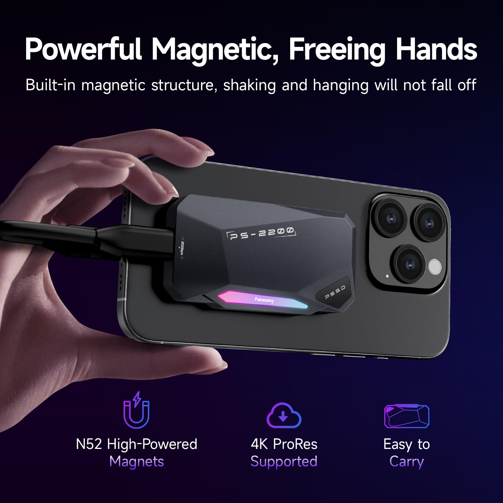 Amazon.com: 2TB Magnetic Portable SSD,2050MB/s Type-C USB