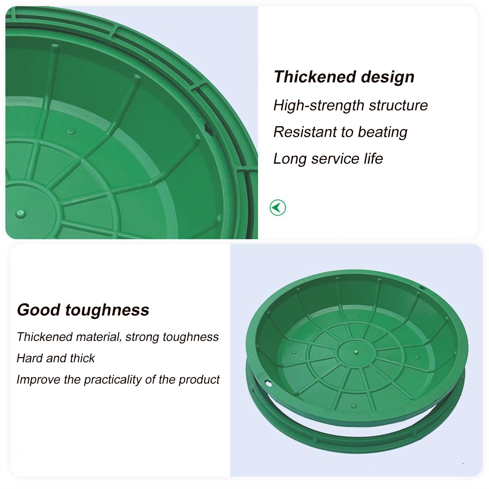 Coperchio di Accesso Invisibile in plastica con Coperchio Rimovibile, Coperchio e Base per pozzetto di ispezione della Fossa settica, Coperchio di ispezione Resistente per sistemi fognari