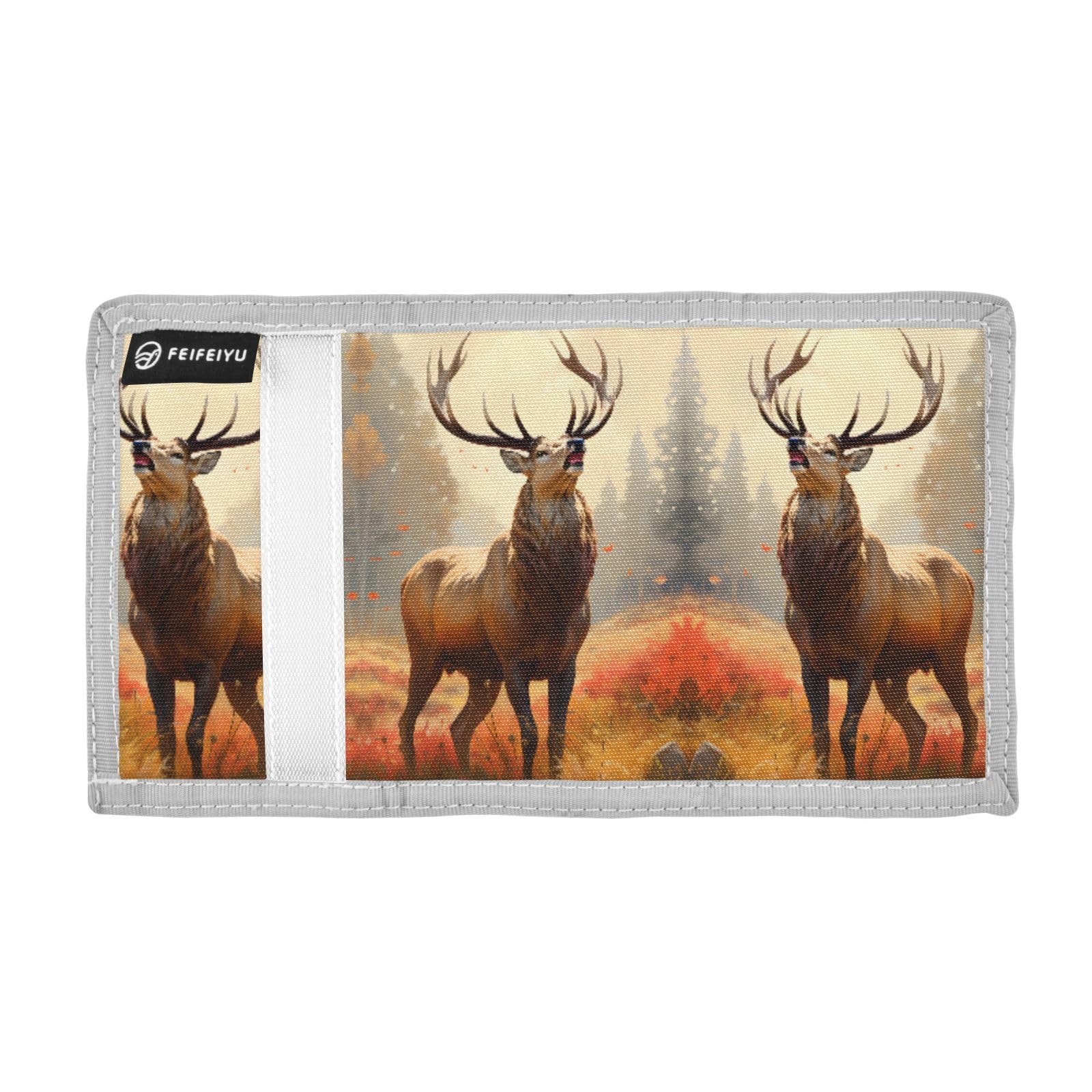 ALAZA Kids Wallets for Boys Girls Toddler Trifold Wallet Children Small Deer 6 with Zipper Coin Pocket