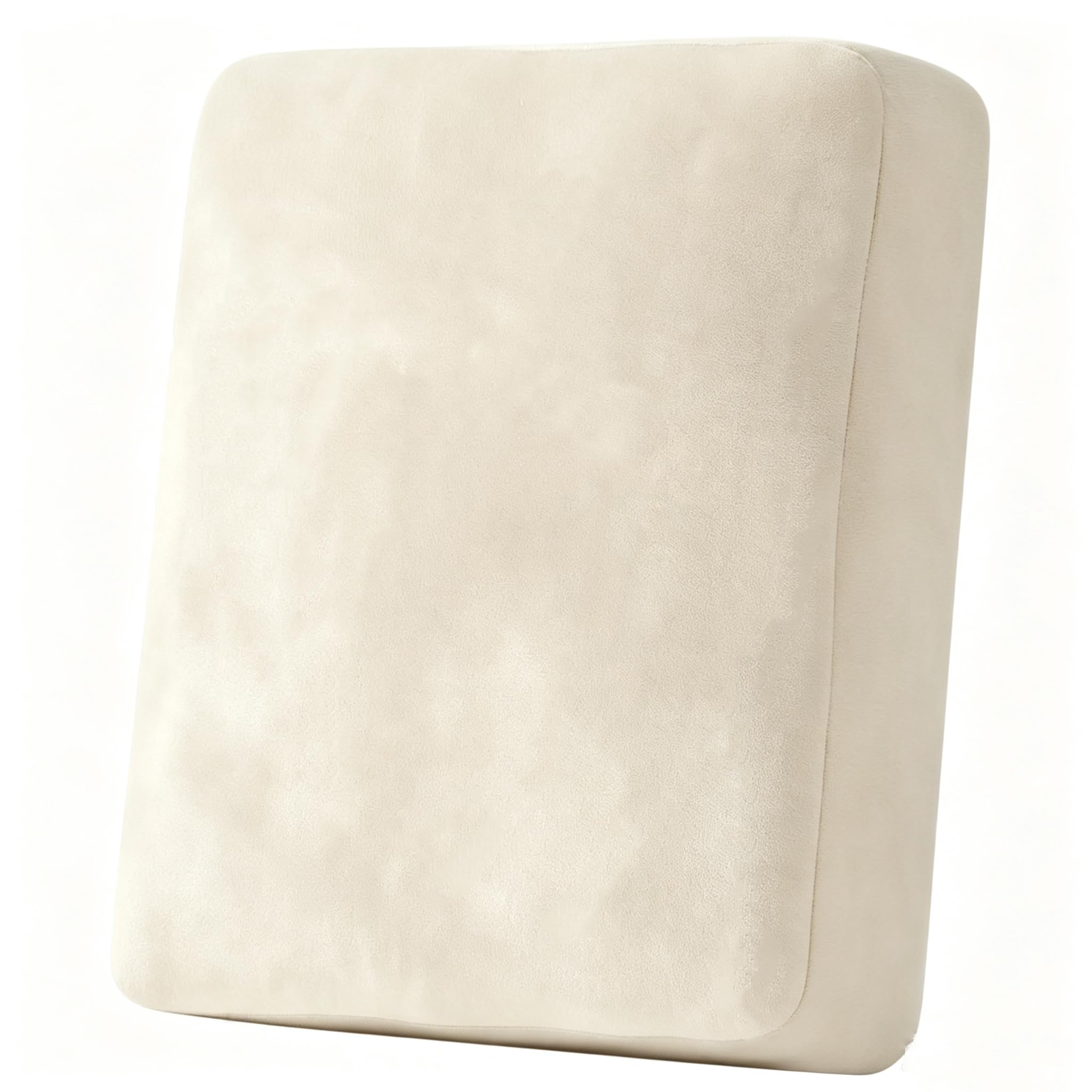 Pxvelcn Velvet Stretch Sofa Seat Cushion Covers, Elastic Seat Cushion Covers Fitted Universal Sofa Cover, Sofa Seat Cover with Elastic Bottom (Beige, 1 Seater)