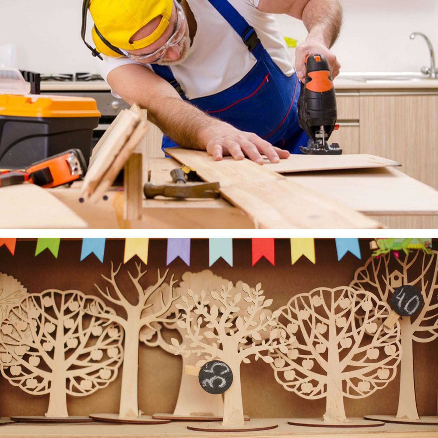 90 hojas de madera contrachapada para manualidades, (72 piezas) de 6 x 4 x 1/16 pulgadas y (18 piezas) de 12 x 8 x 1/16 pulgadas, versátiles hojas de tilo sin acabar, tablas de madera para