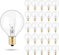 ZONJIE G40 LED Kültéri Izzók E12 Foglalattal, Fényerőszabályozható, 25 db Meleg Fehér 2700K, Energiatakarékos Törésálló 0,6W Kerti Világítás 1