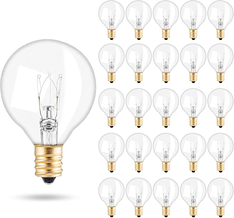 ZONJIE G40 LED Kültéri Izzók E12 Foglalattal, Fényerőszabályozható, 25 db Meleg Fehér 2700K, Energiatakarékos Törésálló 0,6W Kerti Világítás