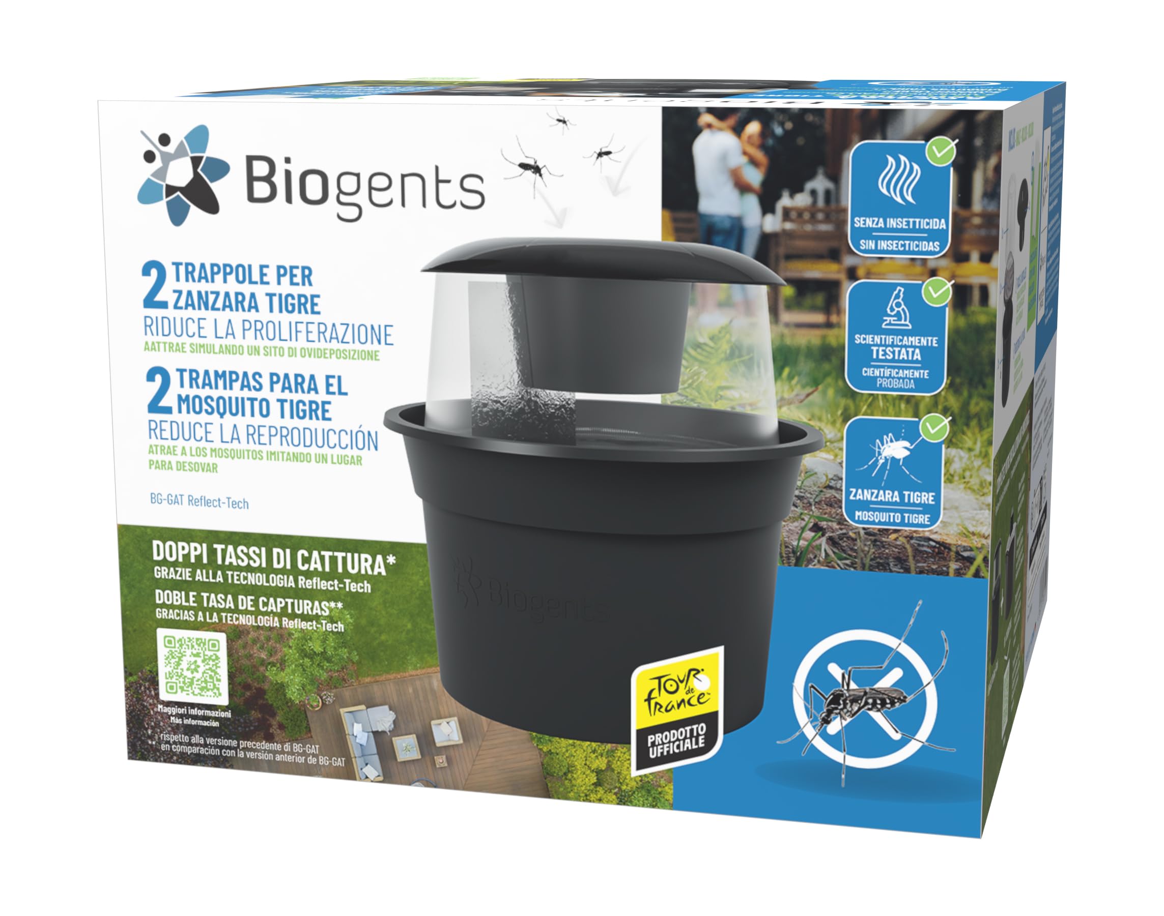 Biogents BG-GAT 2-pack I Trampa para mosquitos ecológica para el exterior I combate la multiplicación del mosquito tigre asiático y el mosquito del dengue I sin pesticidas y no es eléctrica