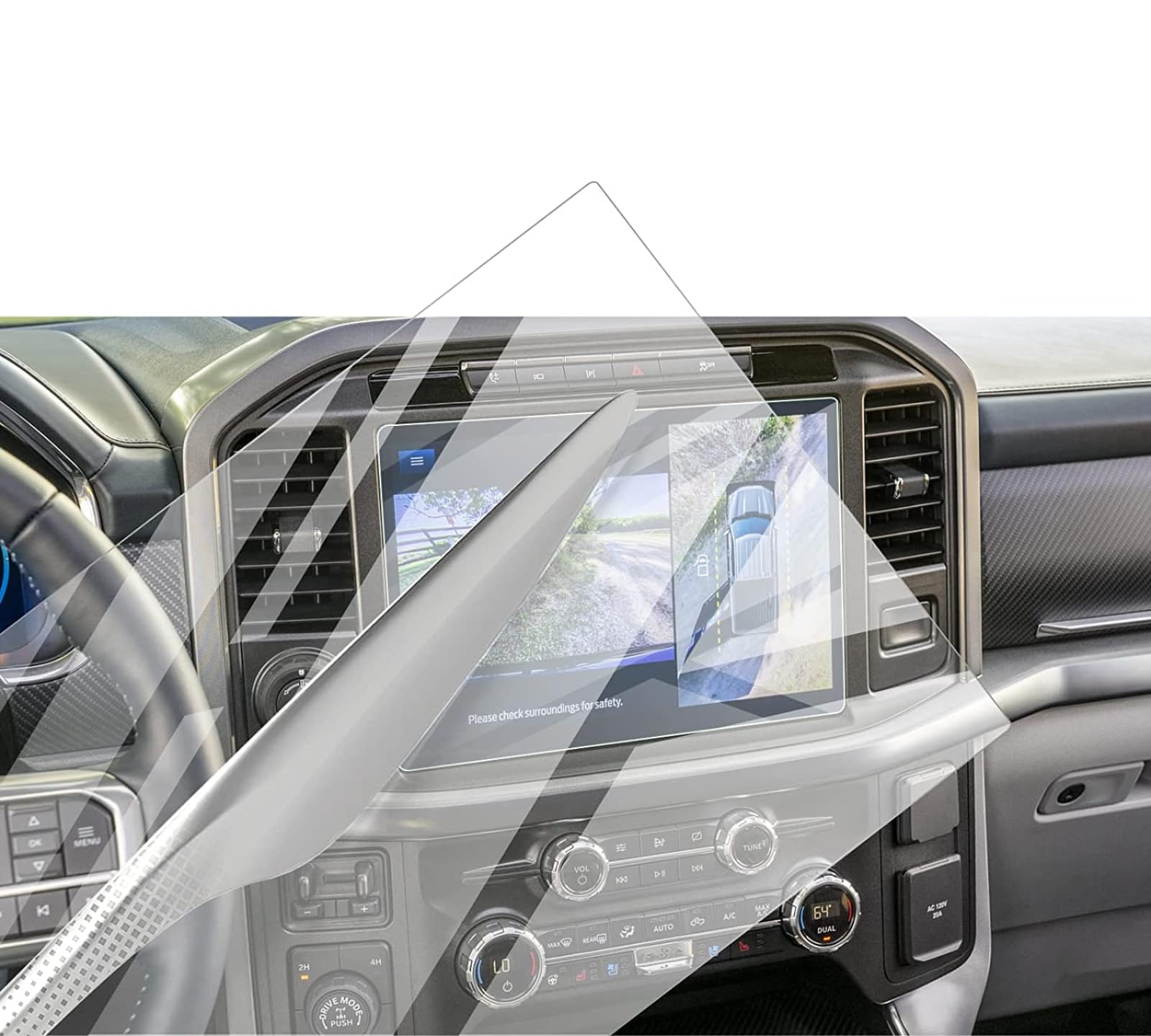 Nawigacja samochodowa Szkło hartowane Ekran LCD Folia ochronna Naklejka Osłona Dla forda F-150 F150 SYNC4 2021 2022