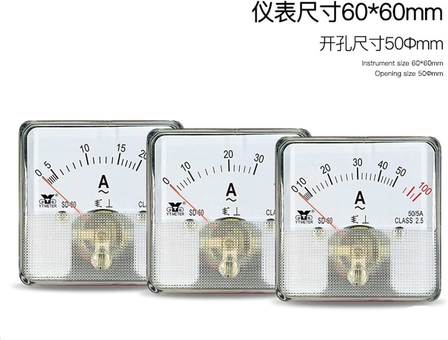 SD60 Overload AC Ammeter 50/100A/200A/300/5A Pointer 2 Times Cache ac dh60 cz60 (Size : AC 3005A Overload 60A)