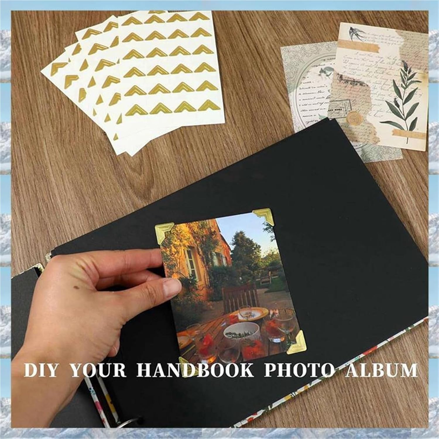 960 Gold Photo Corners for Scrapbooking, Self-Adhesive Paper Mounting Corners