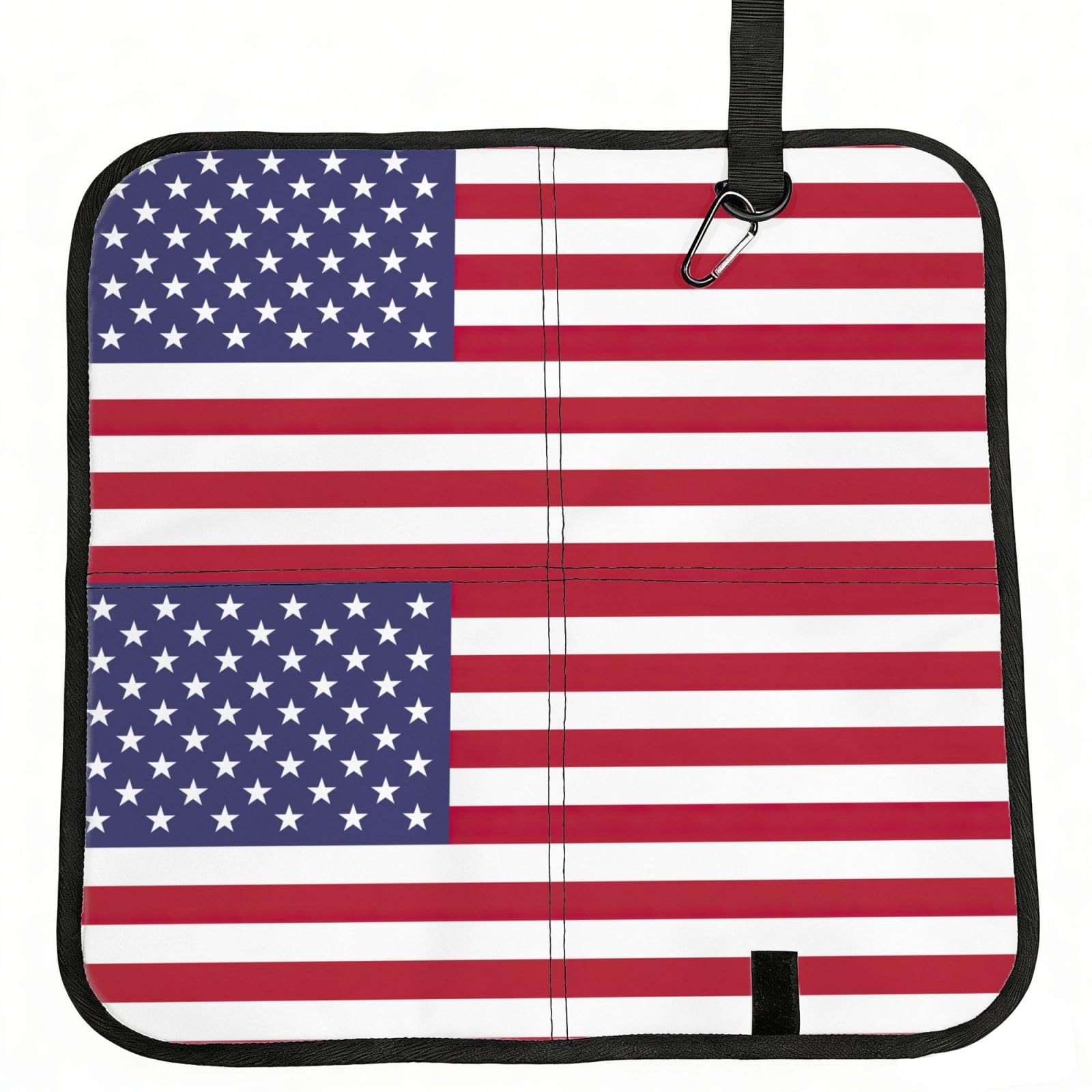 bghdfa American Flag Print Outdoor Sitting Mat Waterproof Oxford Cloth Seat Cushion Folding Foam Camping Seat For Picnic