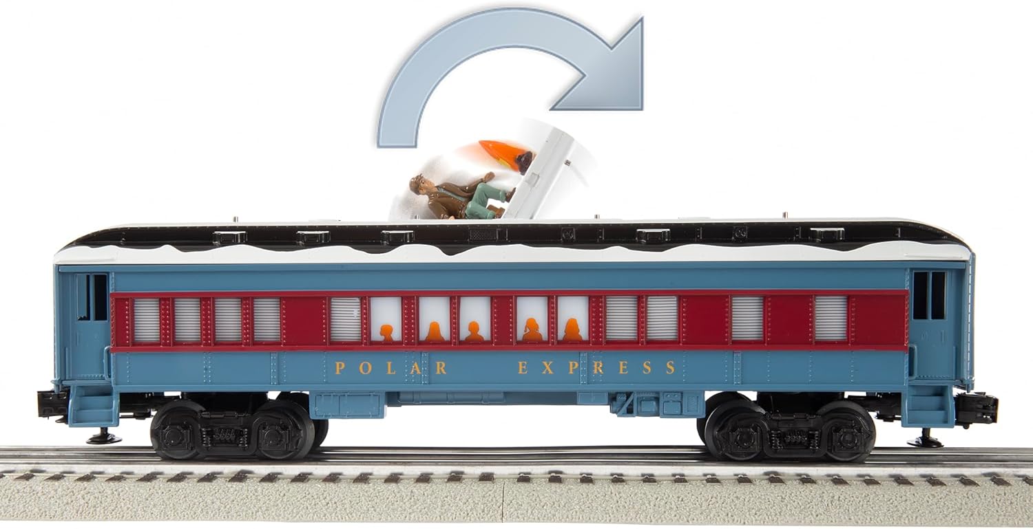 Lionel The Polar Express Disappearing Hobo Train Car, O Gauge Model Train Car with Illuminated Interior, Window Silhouettes, Operating Couplers, & Snow Detail, Ages 14+