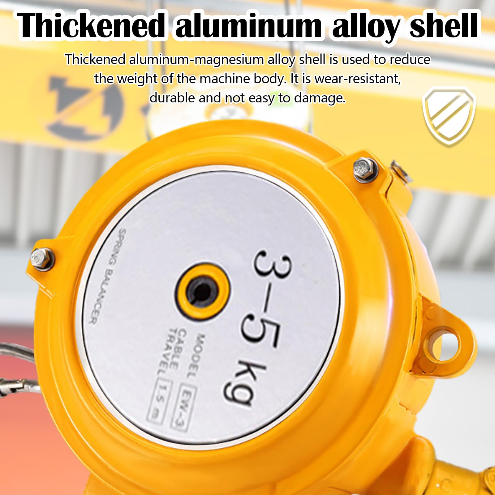 Equilibrador de Resorte Retráctil de 3-5kg, Equilibrador de Resorte de 1,5m de Altura de Elevación con Alambre de Acero Grueso y Gancho de Equilibrador de Resorte de Metal Dispositivos