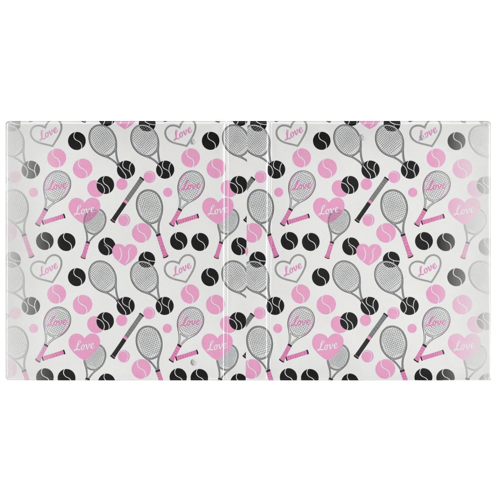 Raccoglitori scolastici da 1 e 1/2 pollici, motivo tennis, rosa