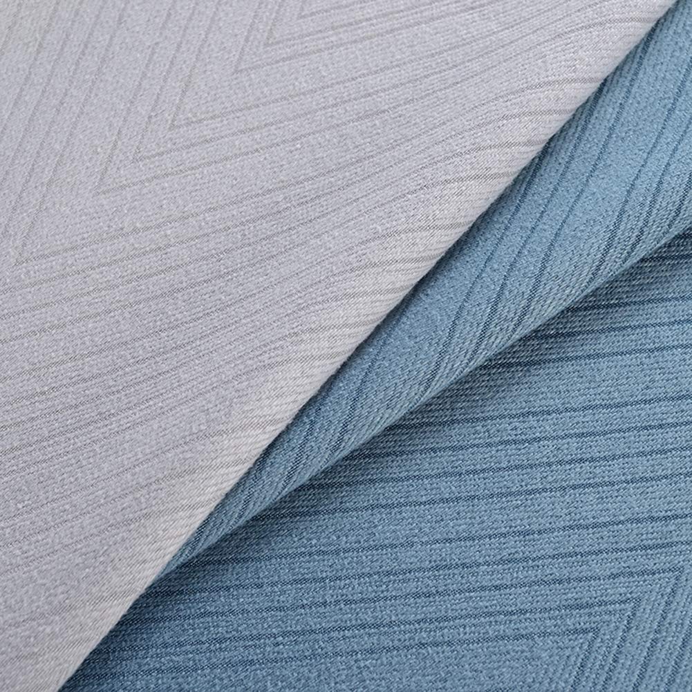 Bleu Gris Épissure Rideaux Occultants Jacquard Crayon Plissé Opaque Rideaux pour Intérieur Salon Chambre À Coucher,W100xL250cm*1 Piece