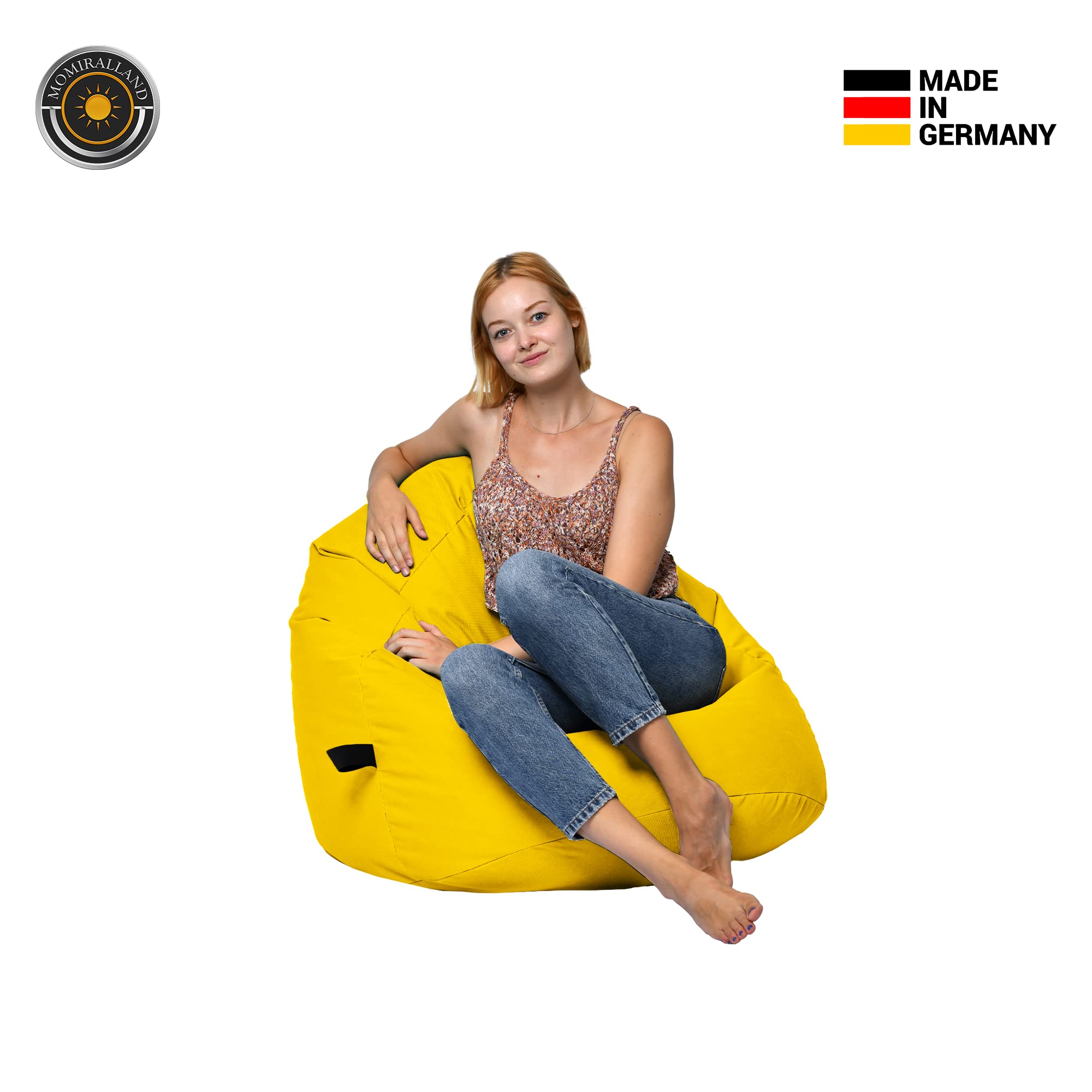 Sitzsack Tropfenform Kastanie - für Kinder & Erwachsene – Indoor wie Outdoor da er Wasserfest ist– füllung EPS Perlen. (Türkis, XL - Durchmesser 77 cm für Kinder)