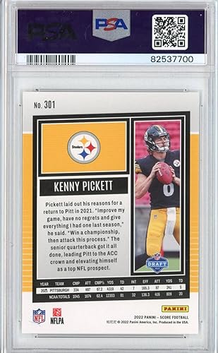 Miniatura 2 de Graded 2022 Panini Score Kenny Pickett #301 Rookie RC Football Card PSA 10 Gem Mint