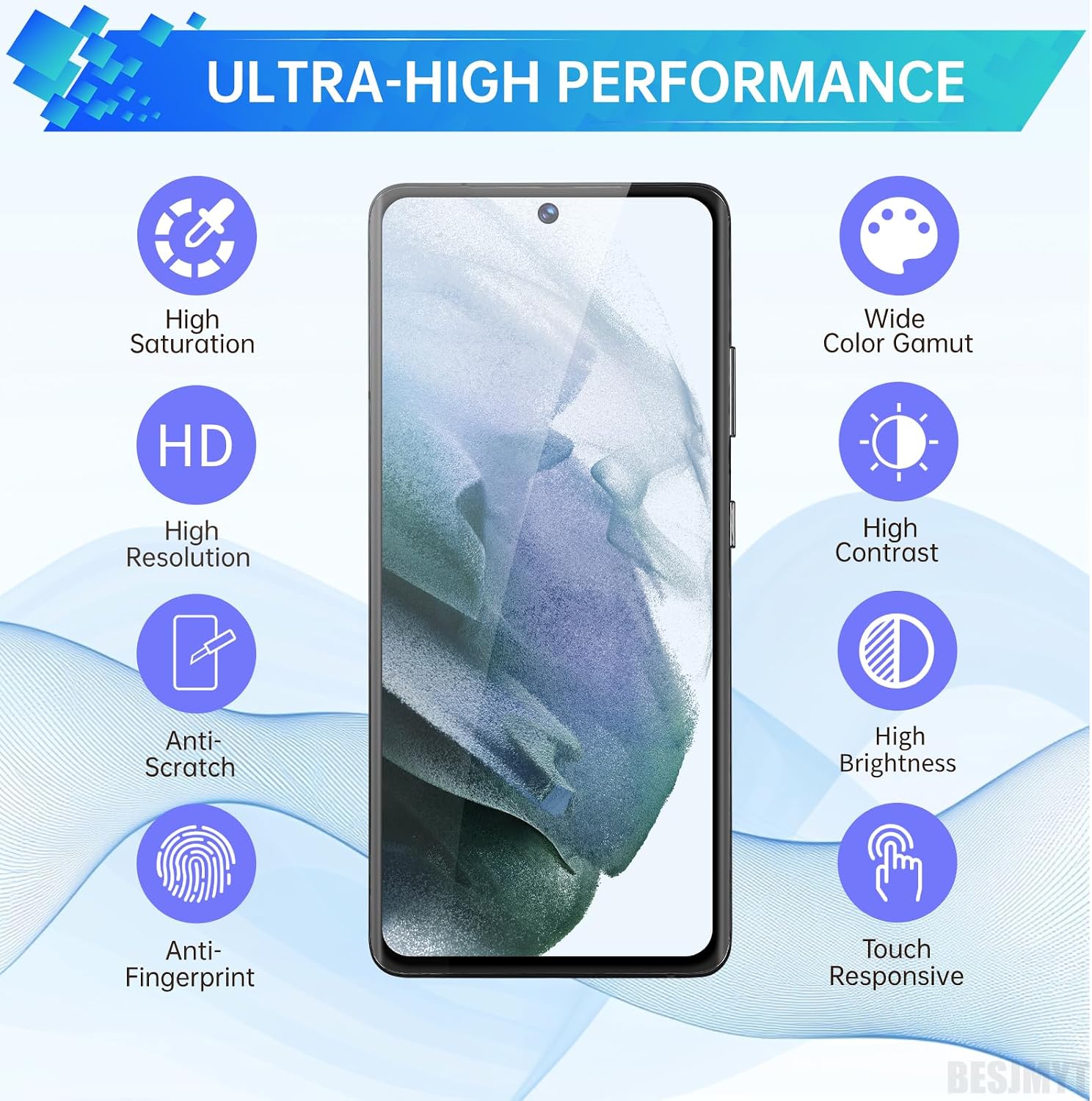 for Samsung Galaxy S21 Ultra 5G AMOLED Screen Replacement OLED Display Touch Digitizer Full Assembly with Phantom Black Frame and Side Button Glass Repair Tools Kit SM-G998U SM-G998U1