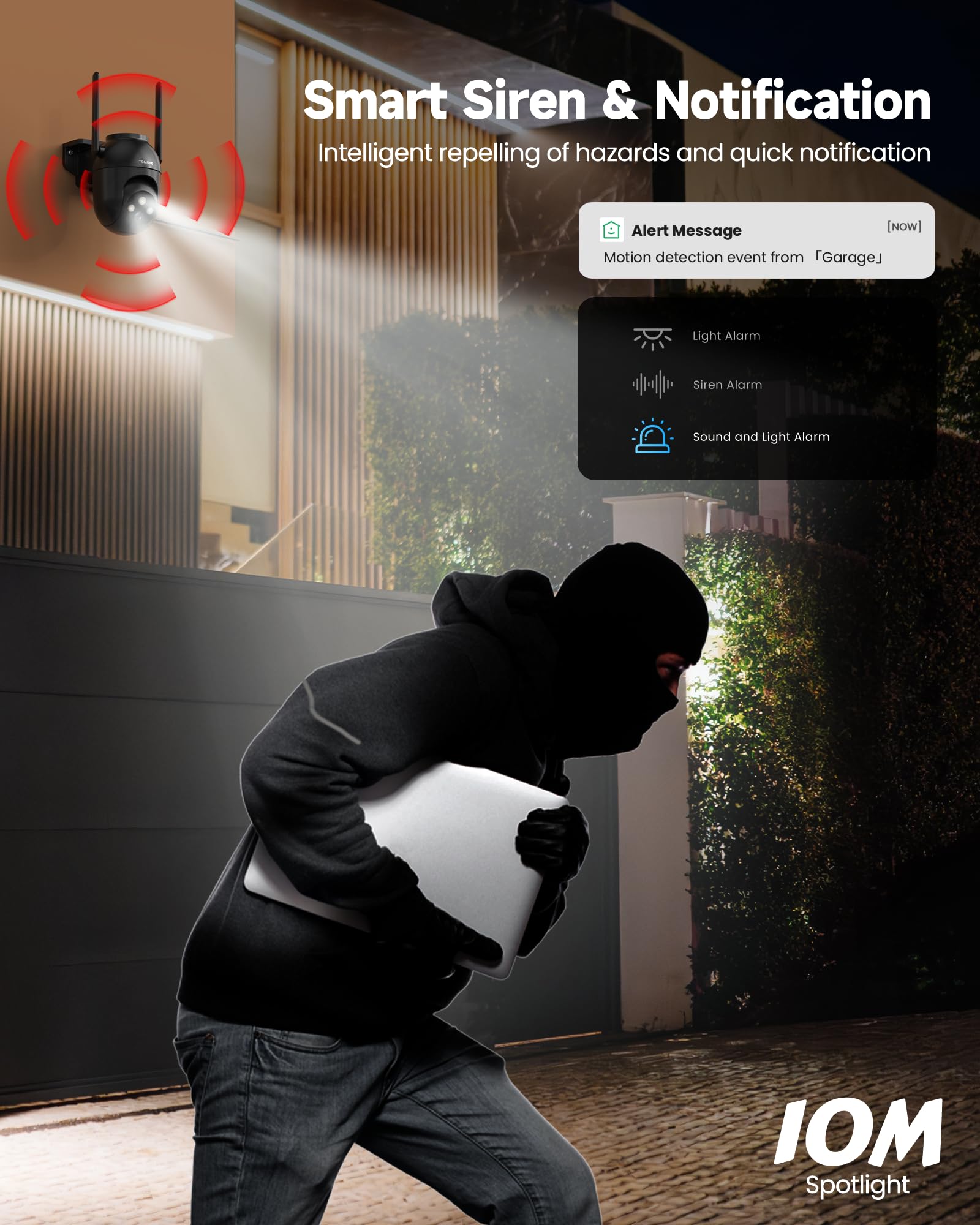 Kamera do monitoringu zewnętrznego: 2K kamera do monitoringu zewnętrznego, bezprzewodowa kamera IP, kamera zewnętrzna, kabel zewnętrzny, 2,4G/5G WiFi PTZ, kompatybilna z Homekit, kamera do monitoringu