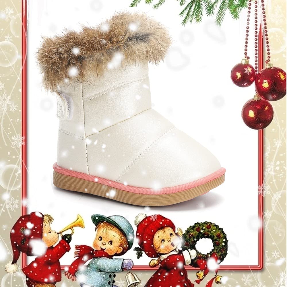 Gaatpot Stivali per Bambine e Ragazze Stivaletti da Neve Scarpe con Invernali Stivale con Imbottitura Calda Impermeabili PU Unisex – Bambini