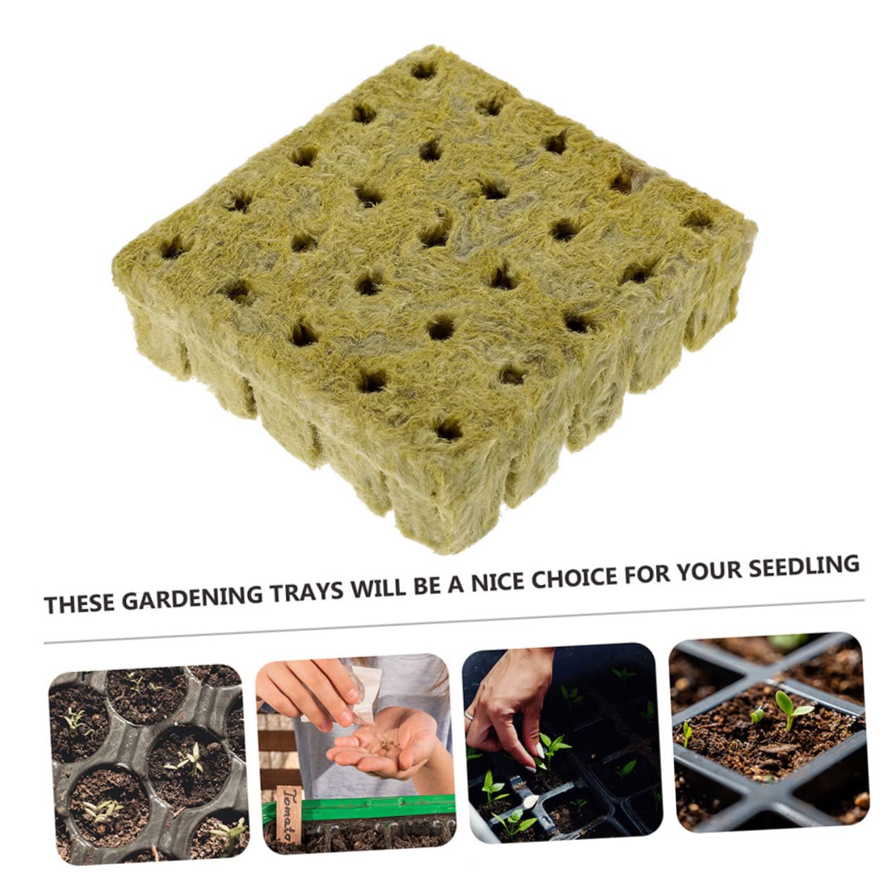 Cisolen Lot de 100 cubes de laine de roche 2,5 x 2,5 x 2,5 cm Rockwool Cube Tapis de culture en laine de roche pour culture hydroponique, pour semis, semis, plantes clonées Cisolen Lot de 100 cubes de laine de roche 2,5 x 2,5 x 2,5 cm Rockwool Cube Tapis de culture en laine de roche pour culture hydroponique, pour semis, semis, plantes clonées