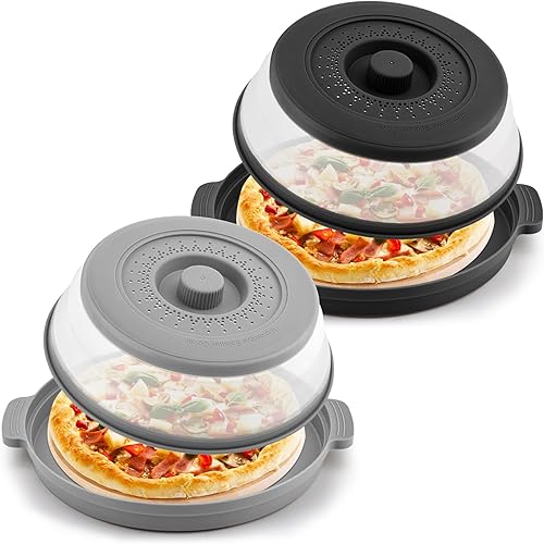 Miniatura 8 de Cubierta para salpicaduras de microondas y placa antiquemaduras, cubierta plegable de plástico y silicona para microondas para alimentos con