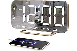 JALL Super Slim LED Digital Alarm Clock Gold