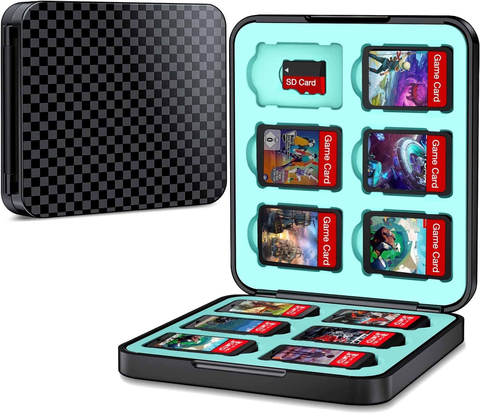 Switch Game Case Holder for Nintendo Switch Games Card and Storage 12 Switch Game Cartridge, Protective Hard Shell, Soft Lining Rubber and Portable Switch Game Holder - Black