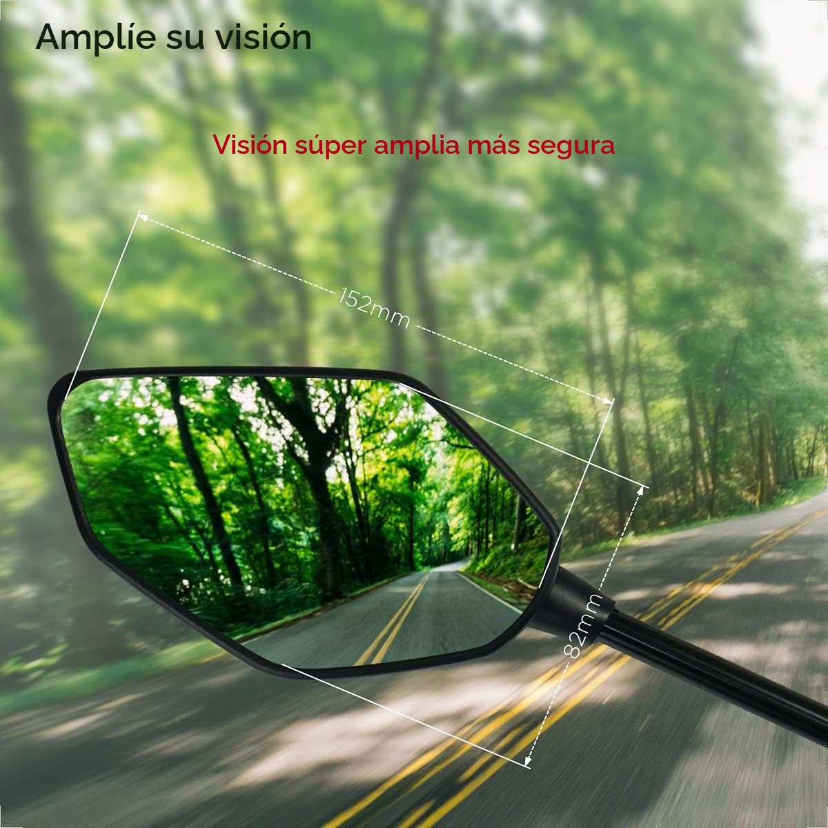 Evermotor - Espejo retrovisor universal para moto y scooter lateral homologado E, espejo retrovisor E4, 1 rosca M10 a la derecha + 1 rosca M10 a la izquierda, 2 roscas M8 a la derecha + 1 rosca M8 a