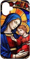 Vista 22 de Blessed Virgin Mary and Jesus Christ Stained Glass Case for iPhone 16