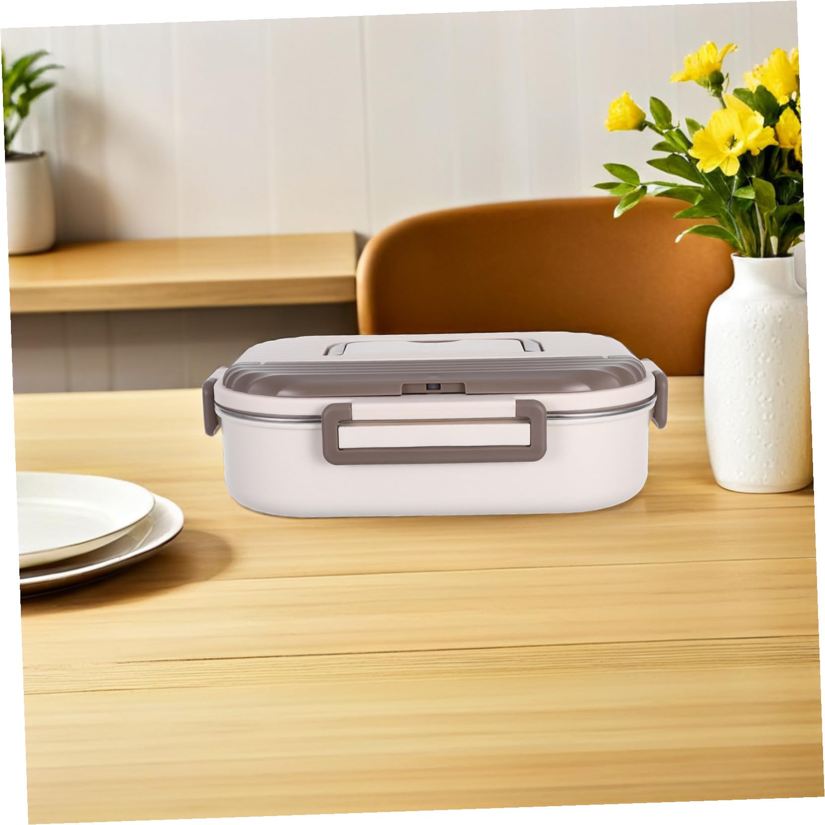 Edelstahl Lunchbox Fächer Auslaufsicher Doppelstöckig Bpa-frei Lunchbehälter für Schule Büro Reise Picknick Langlebig und Mikrowellengeeignet