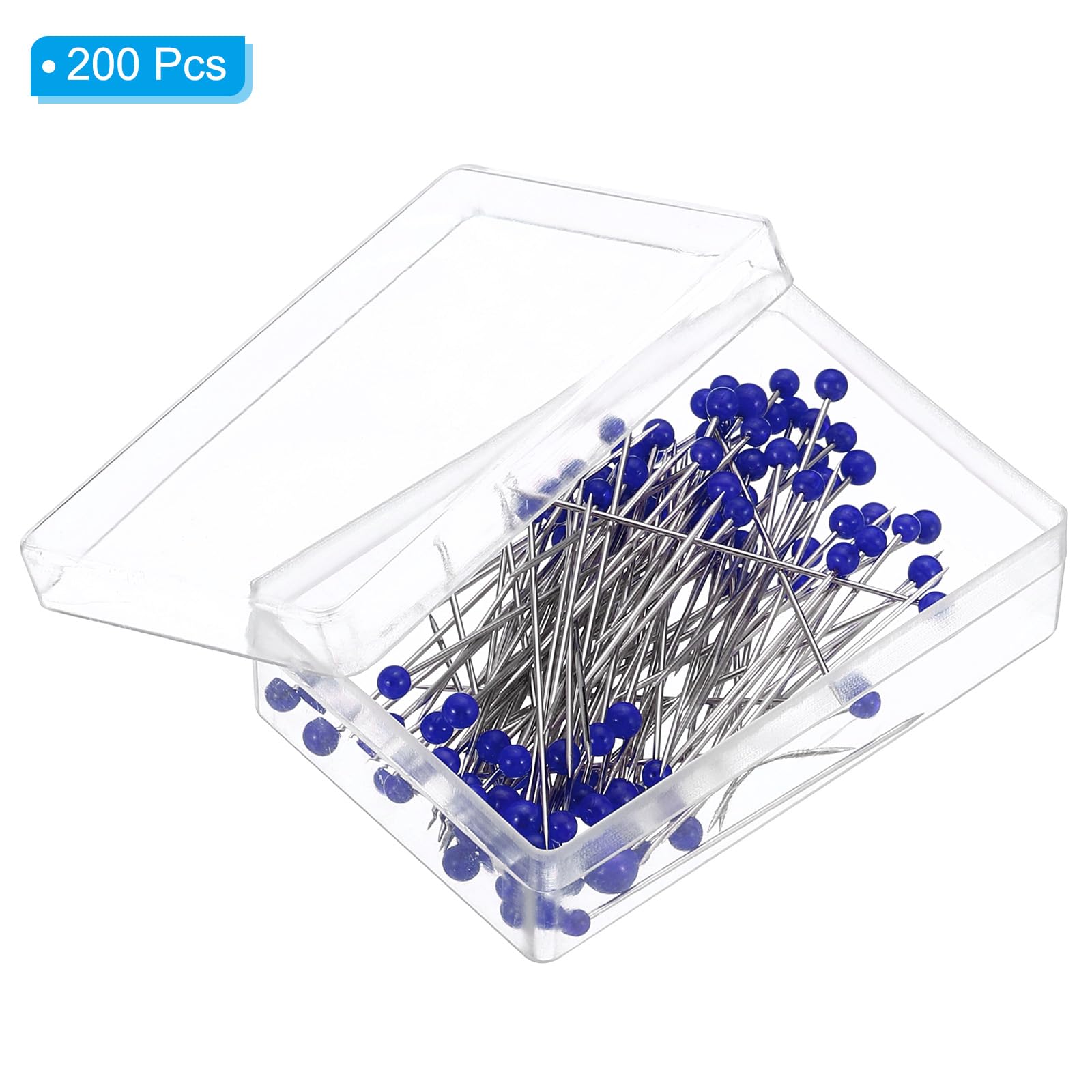 PATIKIL Sewing Pins, 200 Pcs 1.5 Inch Pearlized Ball Head Pins Straight Pin for Fabric Decorative, Cloth Making, DIY, Dark Blue - Image 3