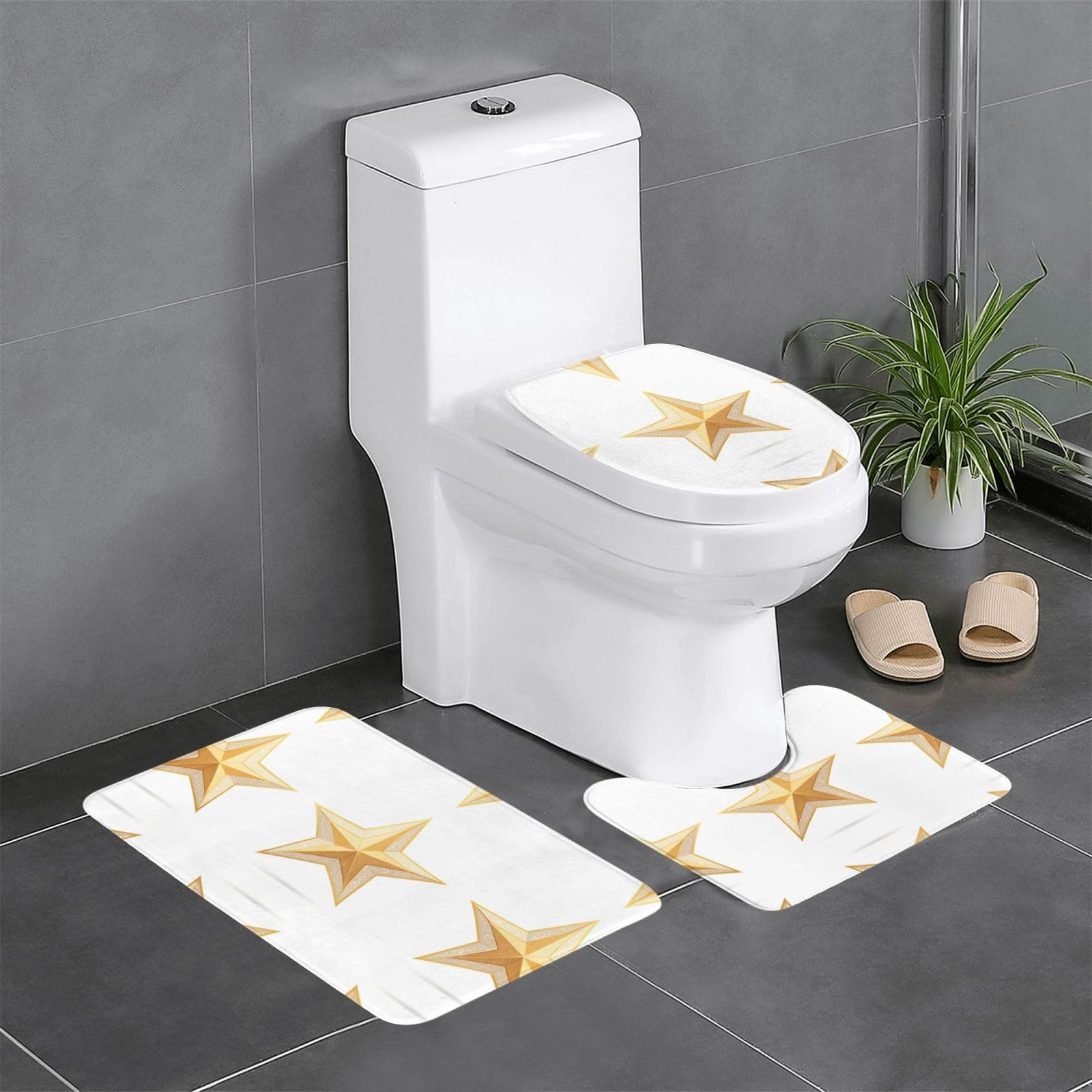 Tapis de salle de bain antidérapant lot de 3 WHJDPP sécurité et confort pour WC