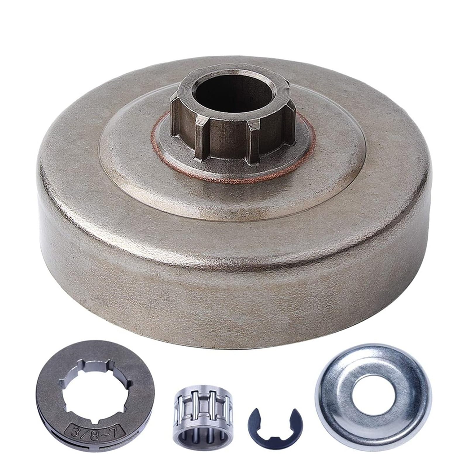 Kit de Tambor de Embrague con piñón de llanta de 3/8-7T Compatible con Motosierra MS211, MS171, MS181, MS171C, MS181C y MS211C