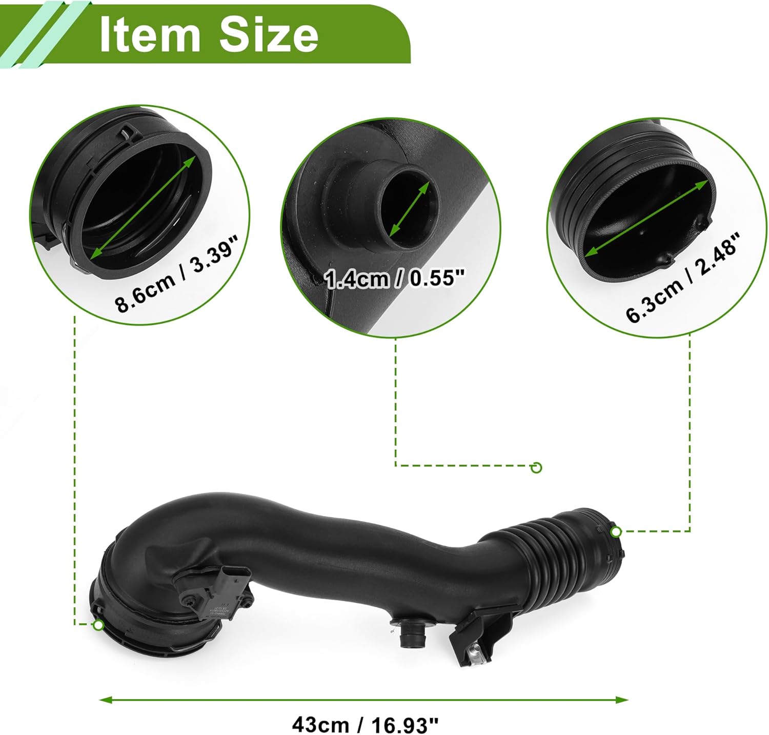 No.13717609811 Car Air Intake Hose Pipe for BMW F10 F07 X5 X6 Cleaner Intake Hose 1 Pc