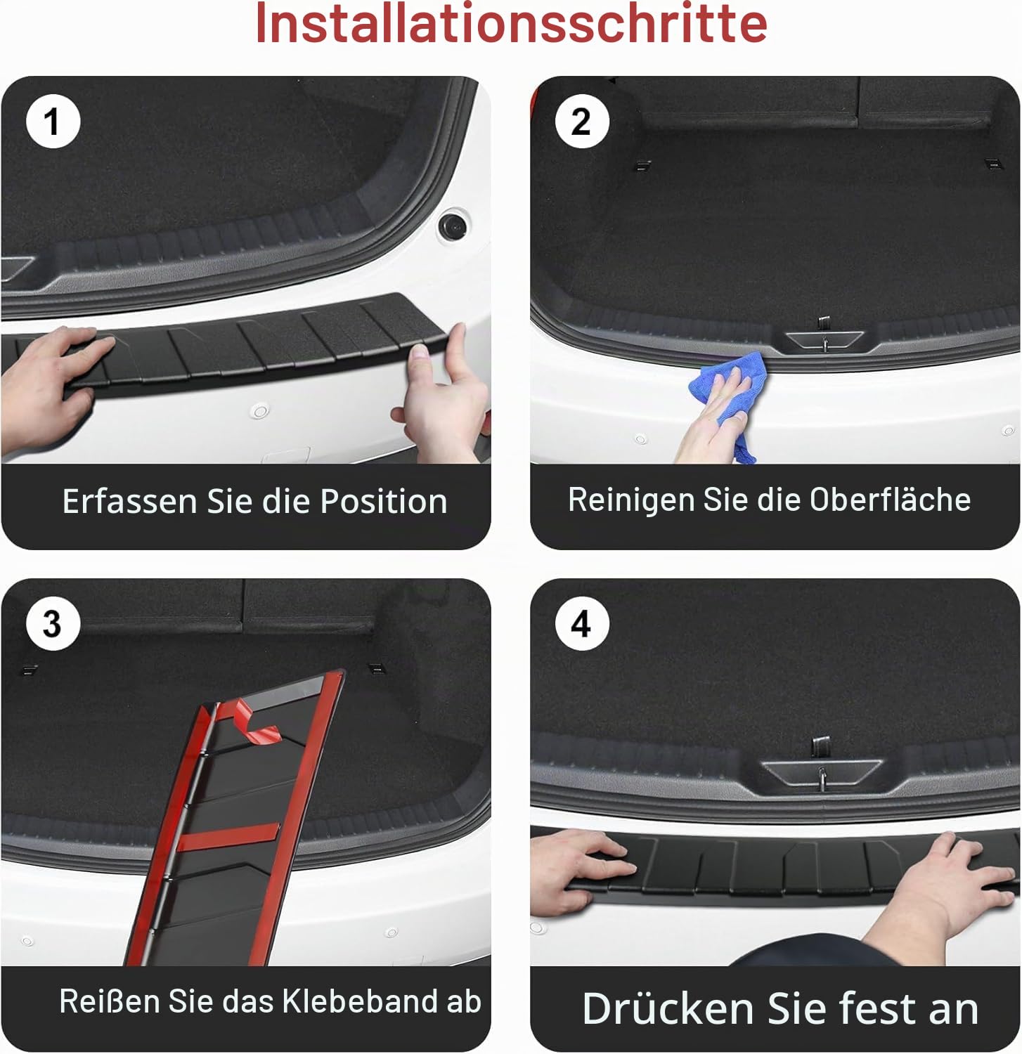Autozubehör Edelstahl Heckstoßstangen-Schutzfolie, kompatibel für Mitsubishi Outlander 2024-2025 Heckklappen-Kofferraum-Schutzleiste, Heckklappen-Abdeckung Autoteile (Außen)