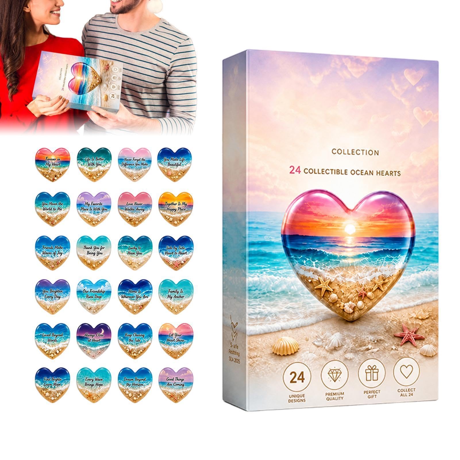 Abrazo de cristal de playa costera para regalar un recuerdo inolvidable